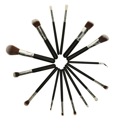 Set of 15 Professional Synthetic Makeup Brushes - Radiance & Rouge