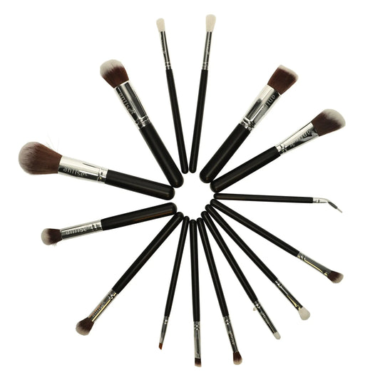Set of 15 Professional Synthetic Makeup Brushes - Radiance & Rouge
