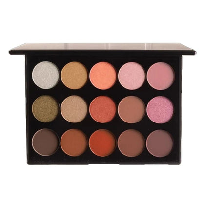 15 Shade Powdered Eyeshadow Palette - Radiance & Rouge